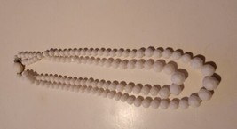 Vintage Necklace White Beaded Layered Made In Hong Kong - £10.94 GBP