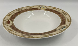 American Atelier Chesapeake Pattern Nautical Round 8&quot; Rim Soup Salad Pasta Bowl - £8.56 GBP