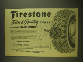 1955 Firestone Town & Country tyres Advertisement -  now weatherized - £14.56 GBP