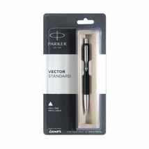 Parker Vector Standard Ball Pen Stainless Steel Trim - Blue Ink (1 Pen) - £17.11 GBP