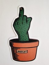 Handplant Middle Finger of Cactus Looking Hand in Pot Sticker Decal Mult... - $2.22