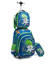 3pcs Schoolbag set with wheels lunch bag Sequins 16 inch School Rolling ... - £110.59 GBP