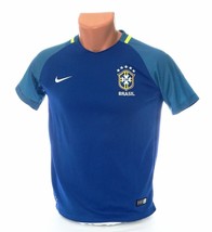 Nike Dri Fit Brazil CBF Blue Short Sleeve Away Jersey Brasil Youth Boy&#39;s... - £58.98 GBP