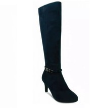 Karen Scott Womens 12 M Navy Blue Chain Detail High Heeled Boots NIB YH7 - £29.67 GBP