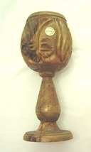 Vintage Hand Carved Wooden Goblet Made in Israel Bethlehem - $39.99