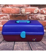 VTG Caboodles Make Up Carrying Case #2622 Mirror 2-Tier Tray Blue Burgun... - £39.06 GBP