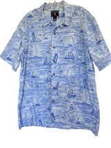 Men’s Saddlebred Hawaiian Shirt Beach Palm Tree Sailboats Casual Button Down XL - $12.00