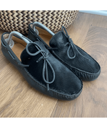 Emporio Armani Driving Loafers Moccasins Leather Horsehair $675 Mens 8 - $199.78 CAD