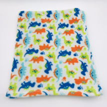 Cutie Pie Baby Blanket Dinosaur Single Layer Plush Dino Orange Blue Green - £30.97 GBP