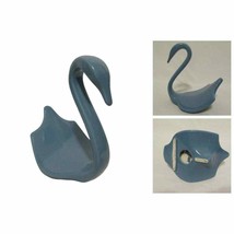 Vintage NOVA Designs Ceramic Blue Swan Bathroom Guest Towel Holder Capistrano CA - £6.67 GBP