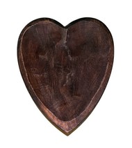 Indaba Heart Shaped Wood Spoon Rest Trinket Tray 8" Rustic Handmade India image 5