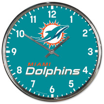 Miami Dolphins Round Chrome Wall Clock - $80.99