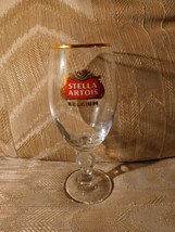 Stella Artois Belgium 33 Cl Goblet Beer Drinking Glass Gold Rim 7.5&quot; Chalice - £12.65 GBP