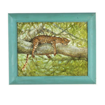 &quot;Nap Tiempo&quot; (Leopardo Descansando En Árbol ) Por Antonio Sidoni Pintura Al Óleo - £1,626.25 GBP