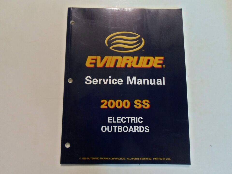 2000 Evinrude SS Electric Outboards Service Repair Shop Manual FACTORY OEM - $1.99