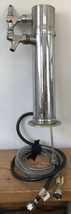 Polished Stainless Steel Dual Faucet Beer Keg Tower &amp; Tubing 15” x 3” - £71.17 GBP