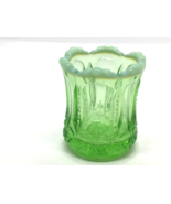 Victorian Toothpick Iris with Meander Green Opalescent Glass Jefferson G... - $51.27