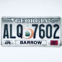 2007 United States Georgia Barrow County Passenger License Plate ALQ 7602 - $16.82