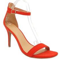 Material Girl Women Ankle Strap Sandals Blaire Size US 10M Red Faux Suede - £17.46 GBP