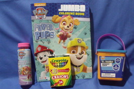Toys Lot of 4 New Paw Patrol Jumbo Coloring Book Crayons Sidewalk Chalk Bubbles - $12.95
