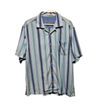 Tommy Bahama Short Sleeve Button Up Shirt Mens Size Large Blue Striped C... - $17.63