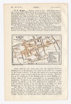 1913 Original Miniature Antique City Map Of Aosta / Italy - $24.22