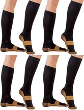 ASRocky Graduated Compression Copper Socks Calf High Below Knee Men Wome... - $19.79