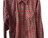 Haband Red Flannel Shirt mens Large Button Up Lagenlook Cabincore Spots - £10.50 GBP