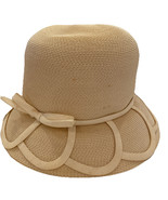 Vintage Women&#39;s Hat with Brim Pale Yellow Size 22 1/2 - $542.43 MXN