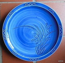 Beautiful Blue Plate with Iris 9.5&quot; No ID - £10.35 GBP