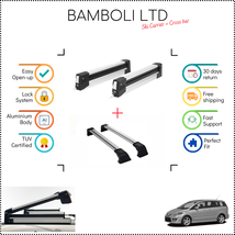 Bamboli 29.5&quot; Ski Carrier &amp; Silver Cross Bar Set For Mazda 5 Minivan 06-17 4 pcs - $217.08