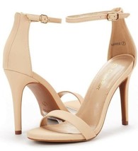 DREAM PAIRS Women&#39;s Karrie High Stiletto Pump Heeled Sandals, Nude Size 10 - £15.84 GBP
