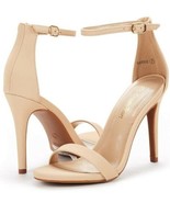 DREAM PAIRS Women&#39;s Karrie High Stiletto Pump Heeled Sandals, Nude Size 10 - £15.74 GBP