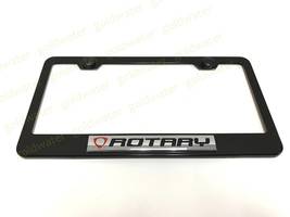3D ROTARY Emblem Black Powder Coated Metal Steel License Plate Frame Hol... - $23.78