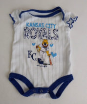 MLB Kansas City Royal&#39;s With Mascot Design Bodysuit Infant Girls 0/3 Months - $14.54