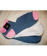 No Boundaries Women&#39;s Low Cut Socks 3 Pair Dots Blue White Pink Shoe Siz... - £6.67 GBP