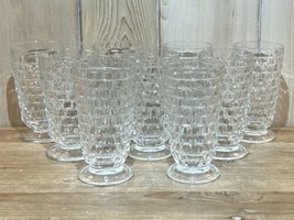 Set Of 9 ~ Vtg 6”Indiana Glass Whitehall Colony Clear Footed Tumbler Tea Glasses - £44.83 GBP