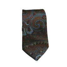 Damon Burgundy and Blue Tie Paisley Necktie Silk 3 Inch 56 Long - $12.89