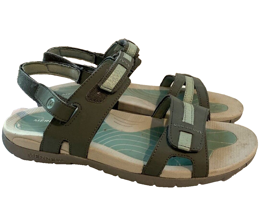 Merrell Sedona Blue Surf Performance Sandal Women&#39;s 8 Aqua/Grey - $14.24