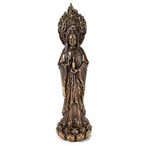 KWAN YIN STATUE 7.25&quot; Buddhist Goddess Deity HIGH QUALITY Bronze Resin G... - £31.41 GBP