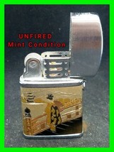 Rare Vintage Windmill Petrol Lighter w/ Beautiful Japanese Scene ~ Unfir... - $74.24