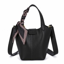 Brand Genuine Leather Tote Bag for Women 2022 Fashion Solid Bucket Handbags Desi - £50.78 GBP