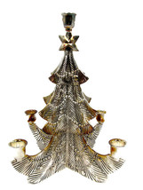 Godinger Holiday Collection Silver Plated Christmas Tree 5 Light Candle Holder - £24.13 GBP