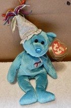 TY Beanie Baby December Teddy Birthday Bear 8&quot; 2002 Mint Tag Stuffed Ani... - £6.28 GBP