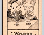 Comic Romance Children Wonder What She Wants Now 1911 DB Postcard N9 - $5.08
