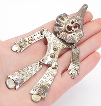 MEXICO 925 Sterling Silver - Vintage Dancing Clown Brooch Pin (MOVES) - BP2034 - £74.99 GBP