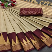 Elegant COTTON Silk Saree - Traditional Indian Women&#39;s Wear - Rich Colors - £36.77 GBP