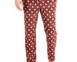 Tasso Elba Men&#39;s Geo-Print Drawstring Pants in Orange/Red combo-Size XL - $24.97