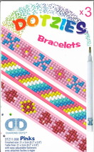 DIY Diamond Dotz Pinks Heart Flowers Dotzies Bracelet Facet Art Bead Craft Kit - £14.34 GBP