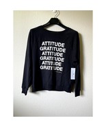Spiritual Gangster Attitude Gratitude Sweatshirt XS Black NWT Yoga Cozy Top - $821.66 MXN